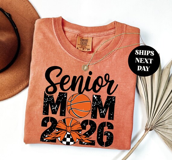 Custom Senior Basketball Mom Shirt, Senior Mama 2026 Night Sweatshirt, Basketball Gift, Name And Number Team Match Tee Gift Comfort Colors®