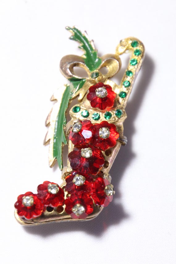 Vintage Unsigned Miriam Haskell Christmas Stockin… - image 6