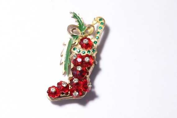 Vintage Unsigned Miriam Haskell Christmas Stockin… - image 1