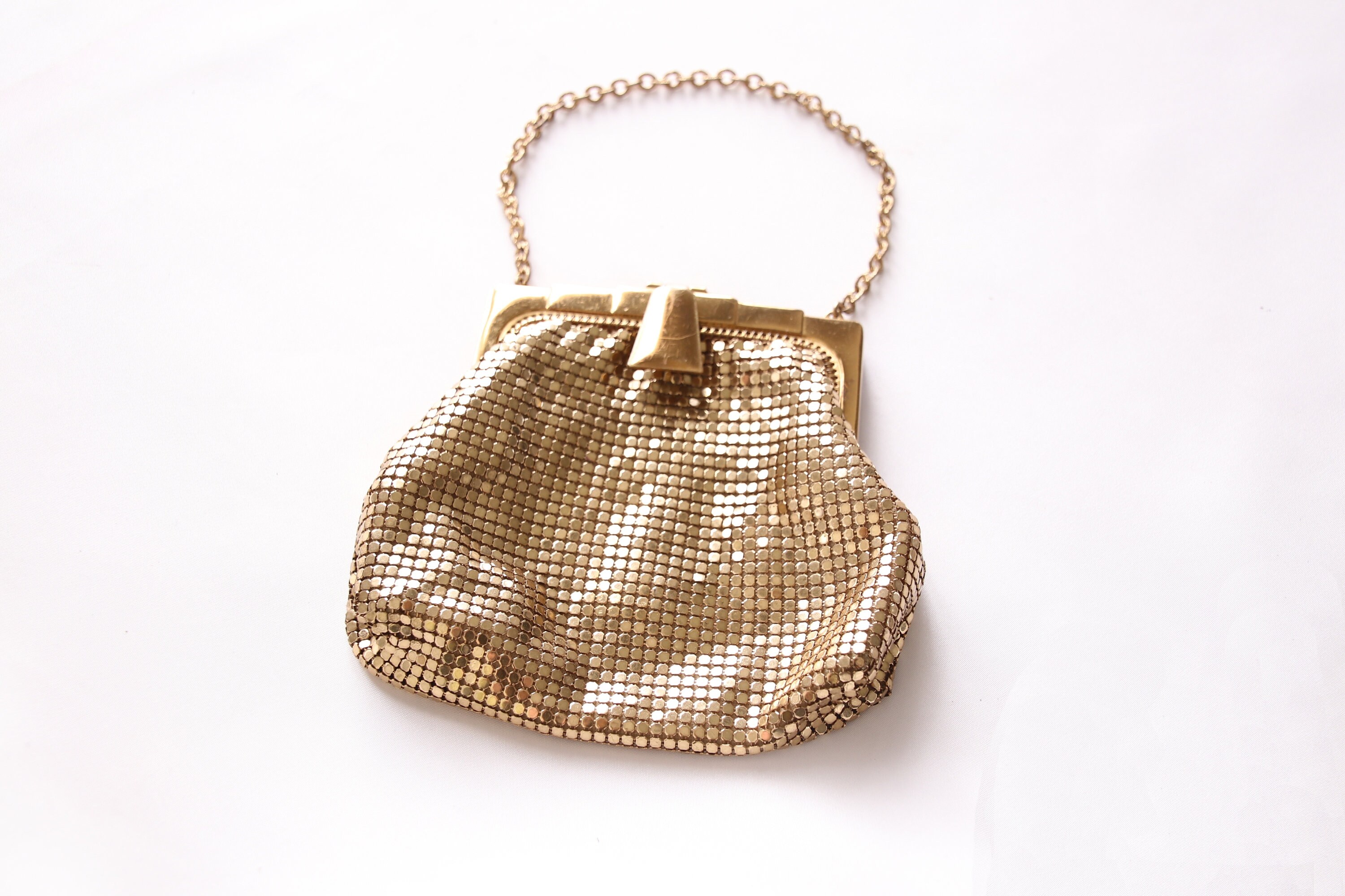 Whiting & Davis ゴールド バッグ Vintage Whiting & Davis Gold Bag