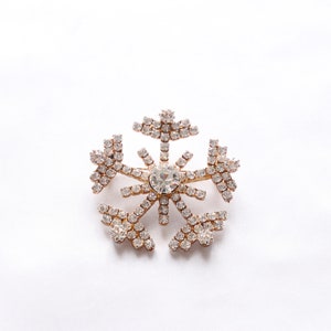 Vintage Signed Eisenberg Ice Snowflake Rhinestone Pin/Brooch
