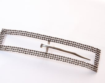 Hebilla de faja de acero de corte victoriano vintage de 1800