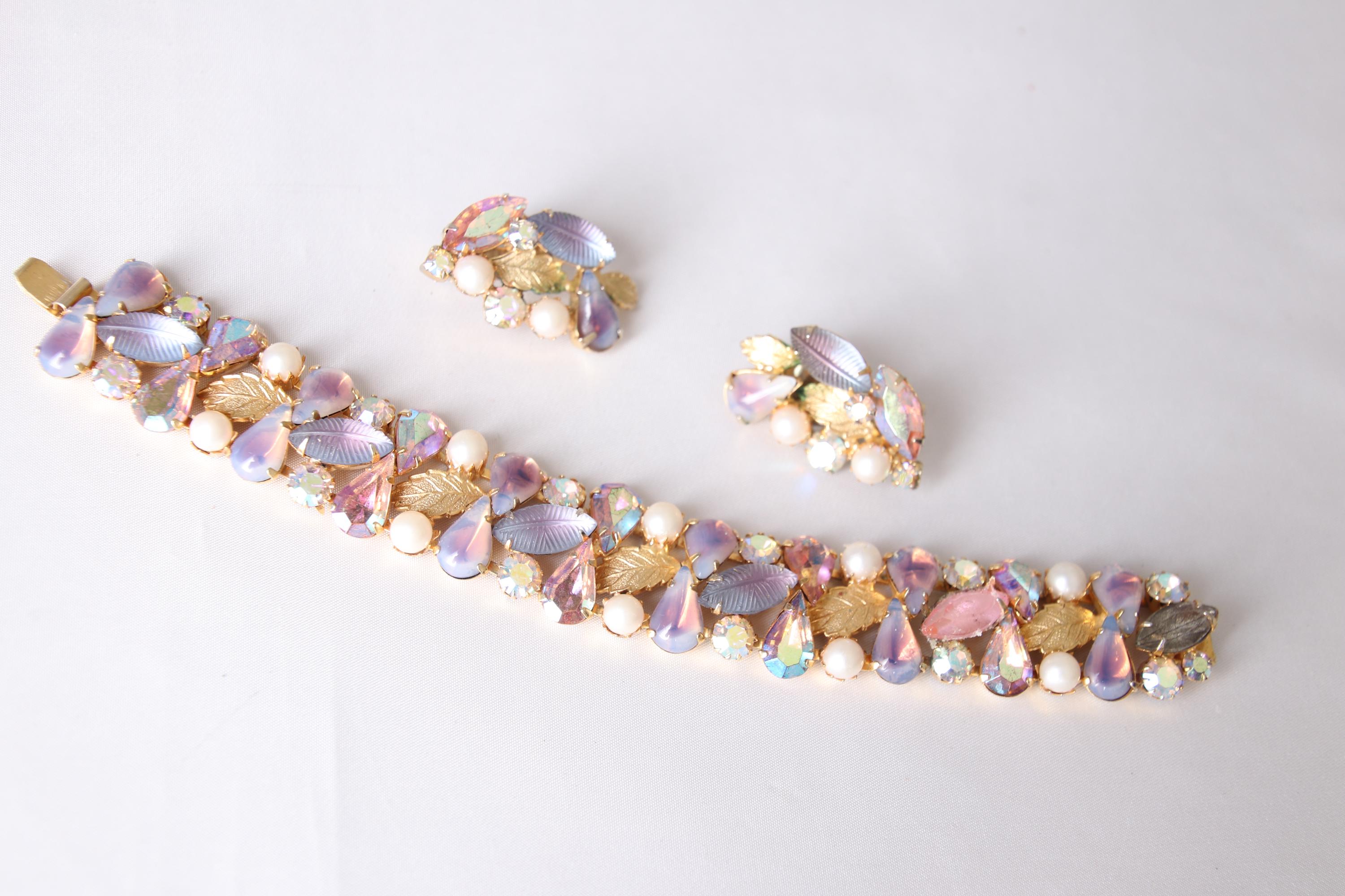 Vintage Pearl Earring Matching Bracelet