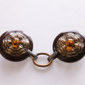 Victorian Bakelite & Brass Cloak Clasp