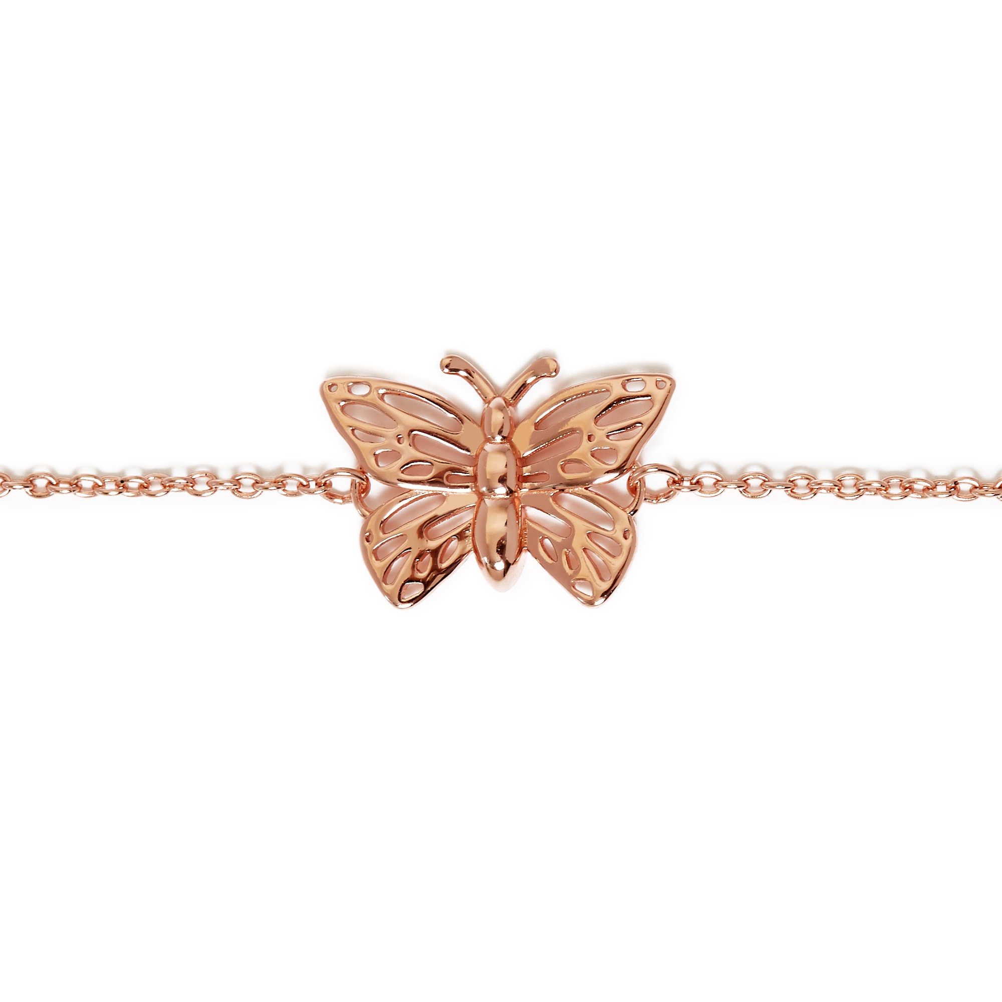 Butterfly Bracelet (Adjustable) - Solid .925 Sterling Silver