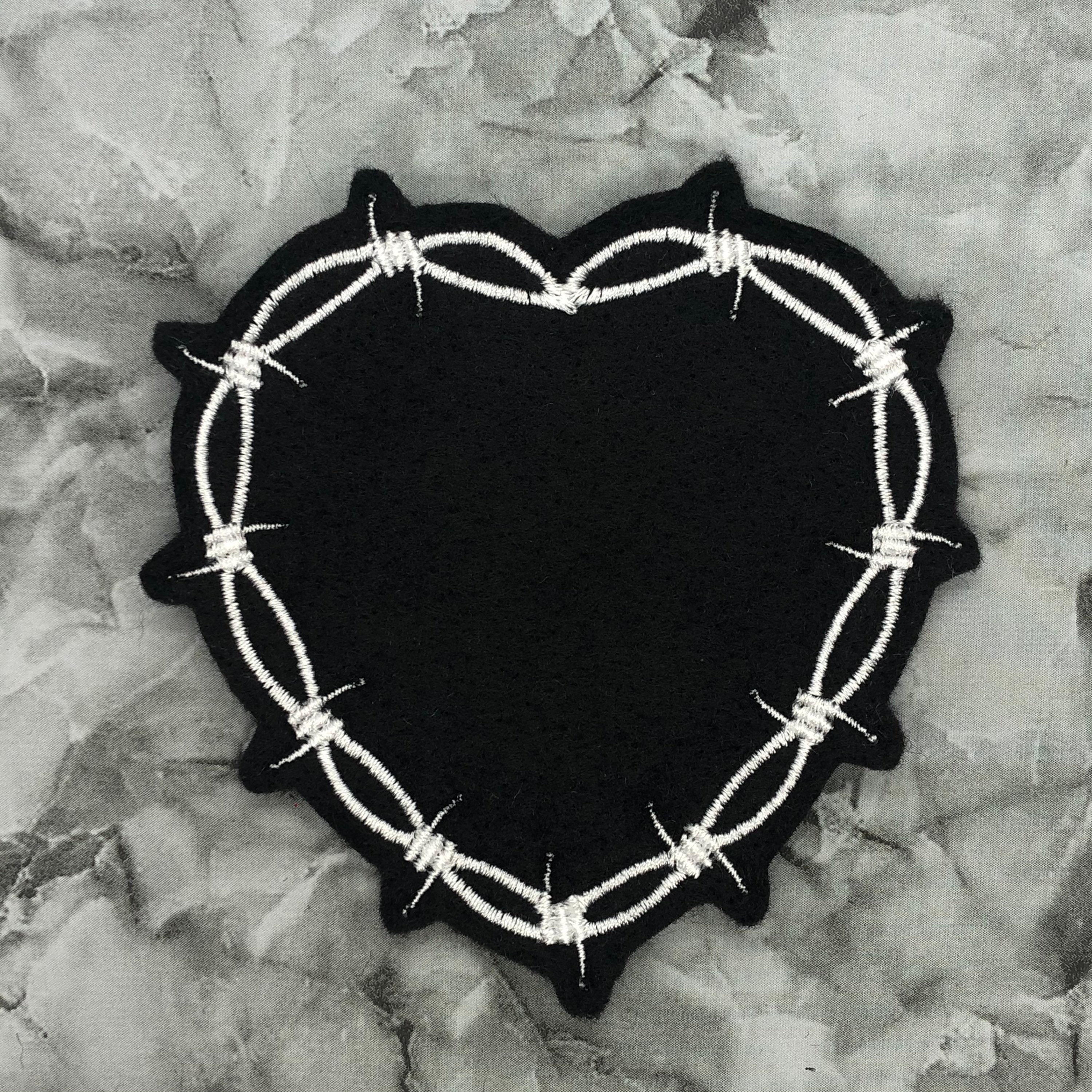 Barbed Wire Heart Embroidery Design Tattoo Embroidery Etsy