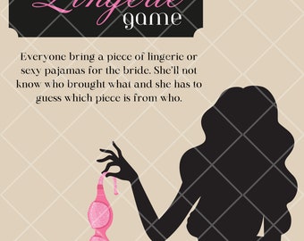 The Lingerie Game - The Lingerie Game Template - Bachelorette Party Game - Bridal Shower Game - Digital Download