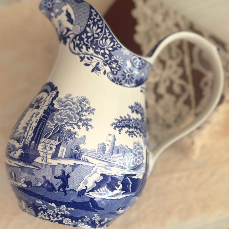 Spode Pitcher Blue Italian Spode Jug - Etsy