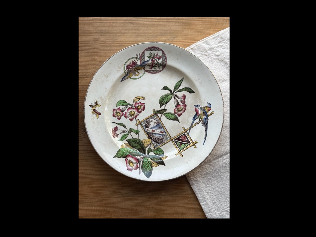 Antique English Ironstone Plate – H & R “java” Pattern – Late 19th ...