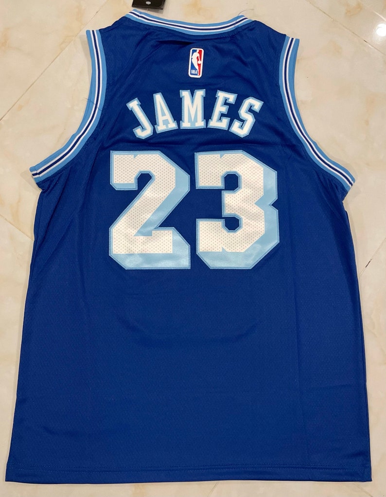 Los Angeles Lakers #23 LeBron James Blue Men's Jersey S-2XL Men's ... Los Angeles Lakers #23 LeBron James Blue Men's Jersey S-2XL Men's ...