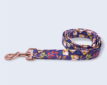 Cotton Boll Floral Dog Leash, Durable Dog Leash, New Dog Gift, Dog Accessories, Strong Dog Leash, Spring Dog Leash, Fabric Leash