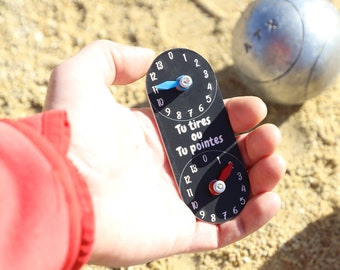 Boulodrome, customizable pocket petanque points counter, Breton puck, acrylic,