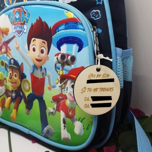 Key ring first name satchel, nursery primary school bag label, first name bag, personalized first name satchel