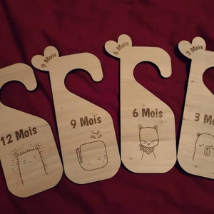 Wooden baby and child wardrobe dividers, wardrobe storage items