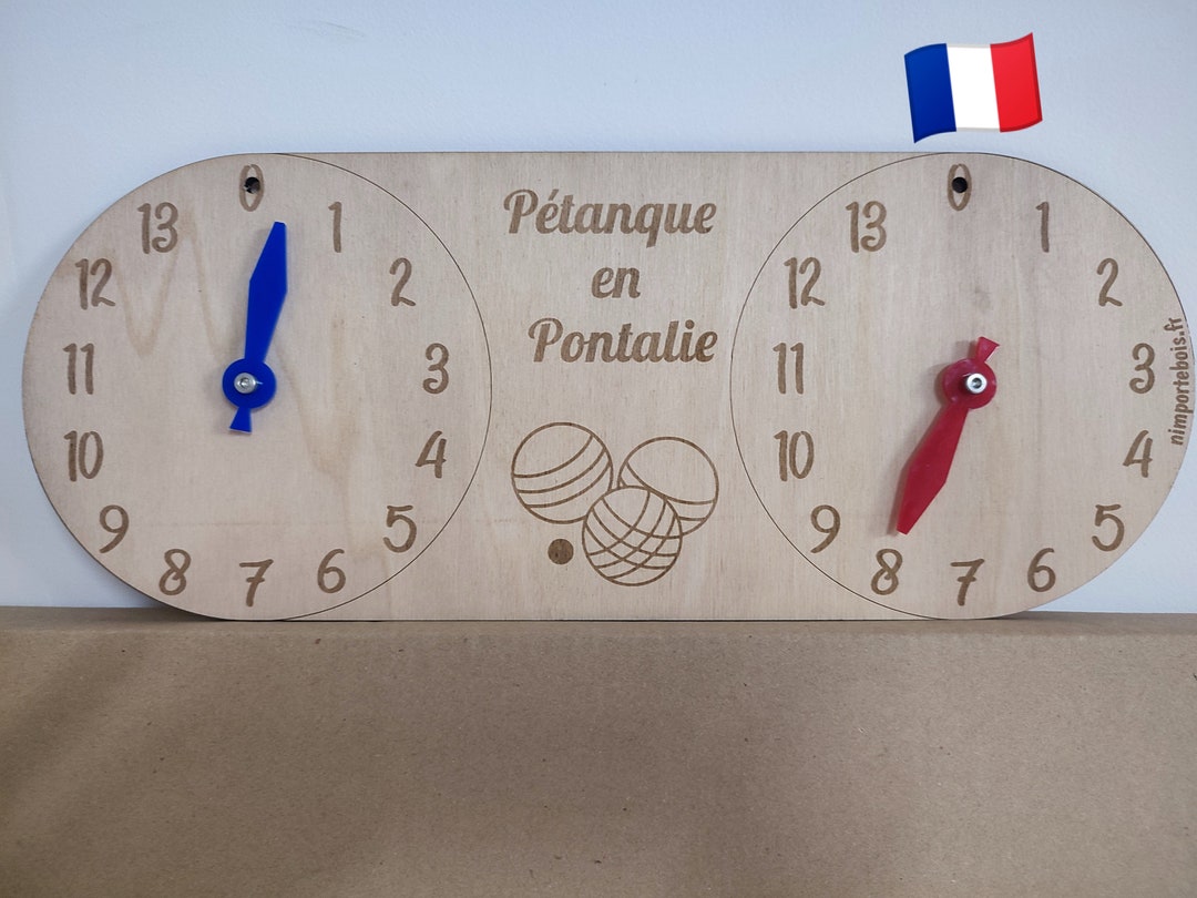Pancarte compteur de points Pétanque - Tableau de score en bois