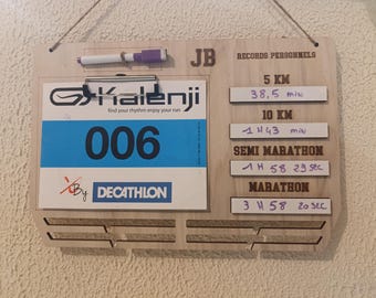 support médailles support dossard marathon , porte médailles marathon, semi marathon, personnalisé, courses, trail, running, iron man