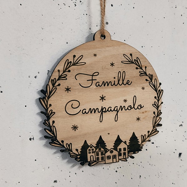 Mi primera Navidad, bolas navideñas gigantes personalizadas, bolas de madera, decoración árbol, 1ª Navidad, bola navideña personalizada, puerta de entrada