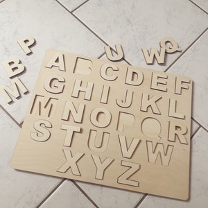 Wood alphabet puzzle, children&#39;s game, birthday gifts craft French