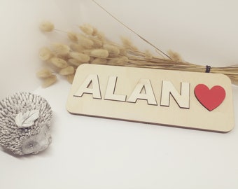 Customizable wooden puzzle, handmade, children's puzzle,