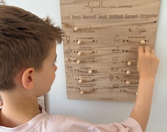 Children's morning and evening routines. Children's rituals, Montessori tools, personalized wooden.
