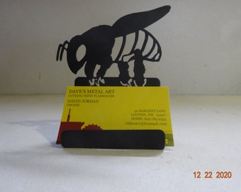 Hornet Business Card Holder, bee, desktop, organization, business card, desktop, business, card, 16 gauge steel, plasma cut, painted, black