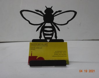 Desktop business card holder paying tribute to the honey bee.