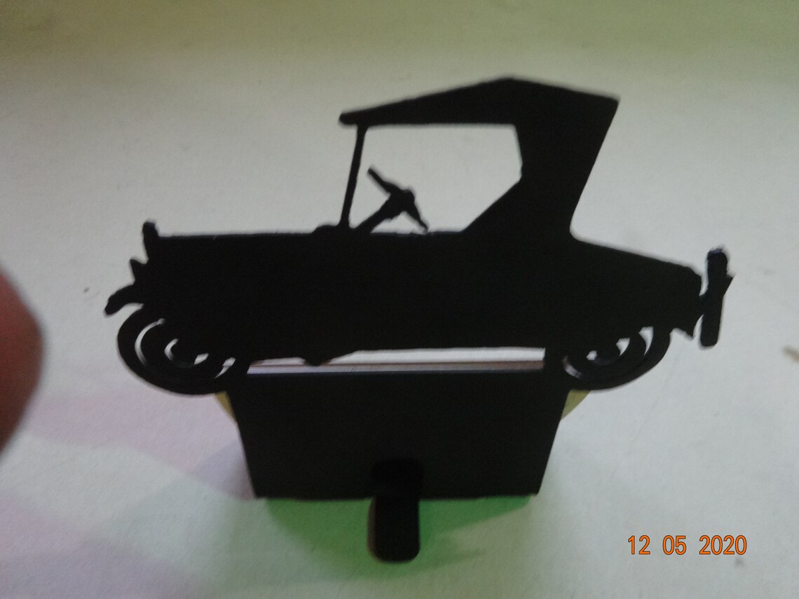 Antique Car Business Card Holder, Cnc Plasma Cut for Your Desk at Work