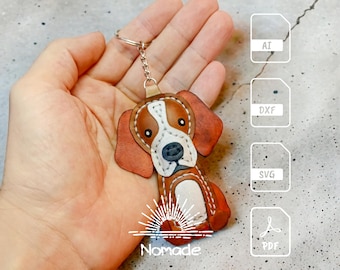 Puppy Bag Charm Pattern | Leathercraft Pattern & Tutorial | PDF Ai DXF SVG