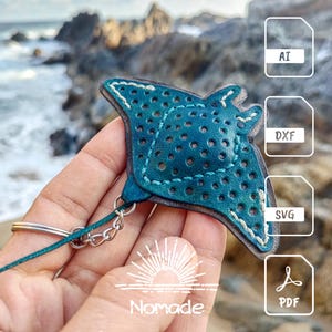 Manta Ray Bag Charm Pattern | Leathercraft Pattern & Tutorial | PDF Ai DXF SVG