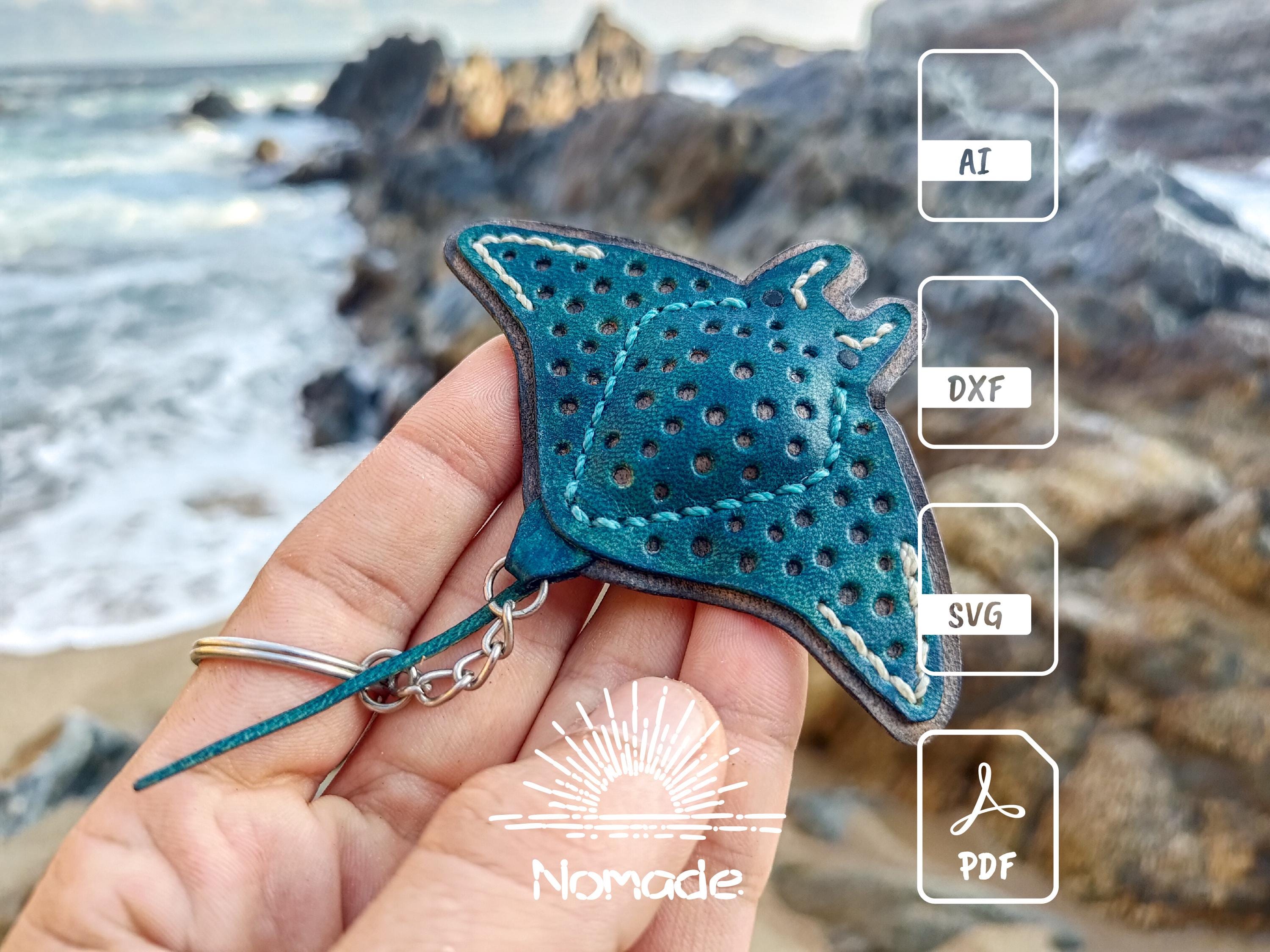 Manta Ray Bag Charm Pattern | Leathercraft Pattern & Tutorial | PDF Ai DXF SVG