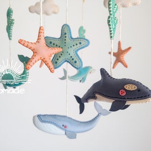 Marine Life Themed Baby Mobile Pattern Leathercraft Pattern & Tutorial PDF Ai EPS SVG image 3