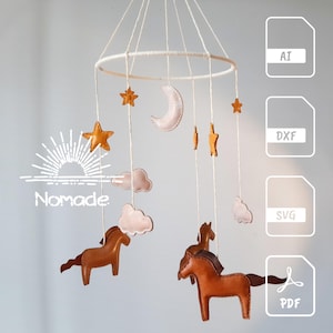 Horse Baby Mobile Pattern | Leathercraft Pattern & Tutorial | PDF Ai DXF SVG