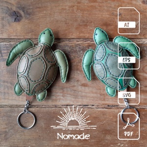 Turtle Bag Charm Pattern | Leathercraft Pattern & Tutorial | PDF Ai EPS SVG