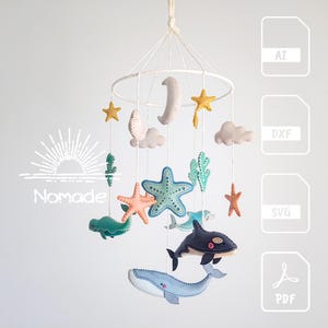 Marine Life Themed Baby Mobile Pattern | Leathercraft Pattern & Tutorial | PDF Ai DXF SVG