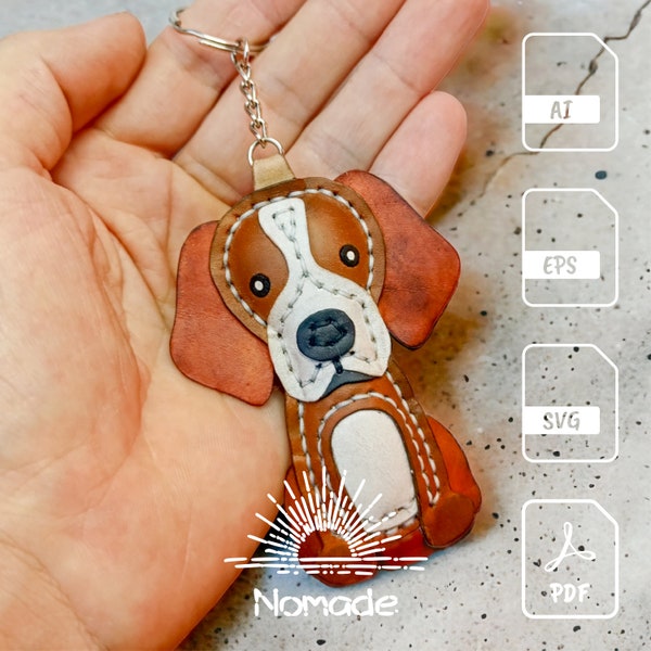 Puppy Bag Charm Pattern | Leathercraft Pattern & Tutorial | PDF Ai EPS SVG