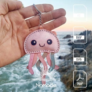 Jellyfish Bag Charm Pattern | Leathercraft Pattern & Tutorial | PDF Ai DXF SVG