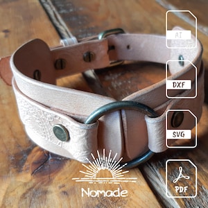 Two Parts Choker Pattern | Leathercraft Pattern & Instructions | PDF Ai DXF SVG