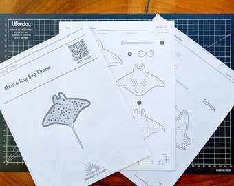 Manta Ray Bag Charm Pattern Leathercraft Pattern & Tutorial 