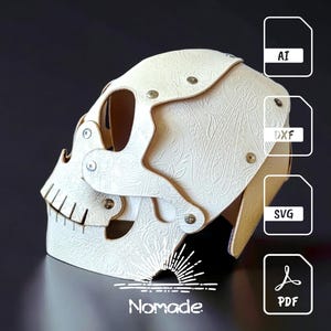 Halloween Skull Mask & Sculpture | Leathercraft Pattern and Instructions | PDF Ai DXF SVG