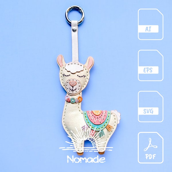 Llama Bag Charm Pattern | Leathercraft Pattern & Tutorial | PDF Ai EPS SVG