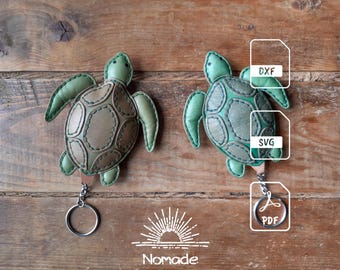 Sea Turtle Leather Bag Charm Pattern and Illustrated Tutorial