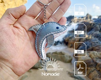 Dolphin Bag Charm Pattern | Leathercraft Pattern & Tutorial | PDF Ai DXF SVG