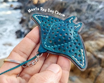 Manta Ray Leather Bag Charm Pattern and Illustrated Tutorial