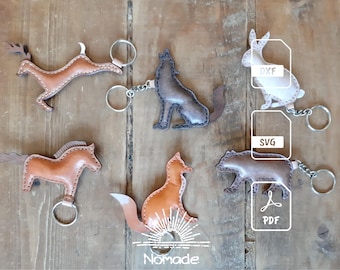 6 Forest Animal Leather Keychain Patterns and Illustrated Tutorial