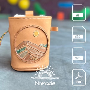 Climber's Chalk Bag  | Leathercraft Pattern & Instructions | PDF Ai DXF SVG