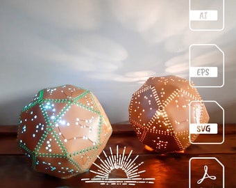 Zodiac Constellations Geodesic Lamp Pattern | Leathercraft Pattern & Tutorial | PDF Ai EPS SVG