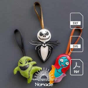 3 inspiriert Taschenanhänger Taschenanhänger Muster: Jack, Sally und Oogie Boogie