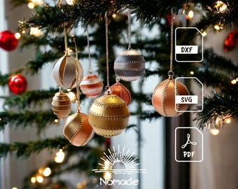 8 Hanging Leather Christmas Ornament Patterns and Tutorial