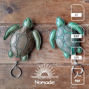 Schildkröte Taschenanhänger Muster | Leathercraft Pattern & Anleitung | PDF Ai DXF SVG