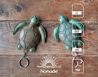 Turtle Bag Charm Pattern | Leathercraft Pattern & Tutorial | PDF Ai DXF SVG